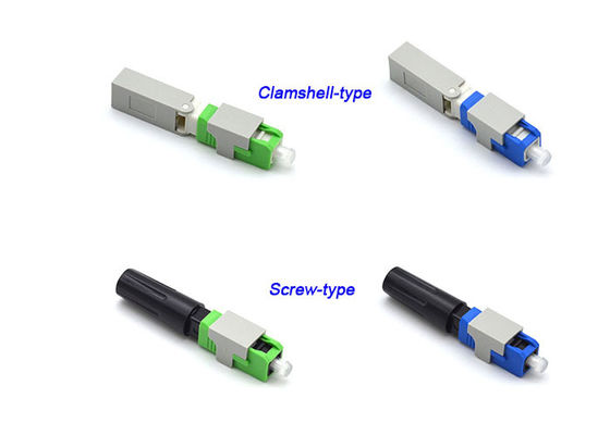 Clamshell Screw การสูญเสียการแทรกต่ำตัวเชื่อมต่อไฟเบอร์ออปติกที่รวดเร็ว