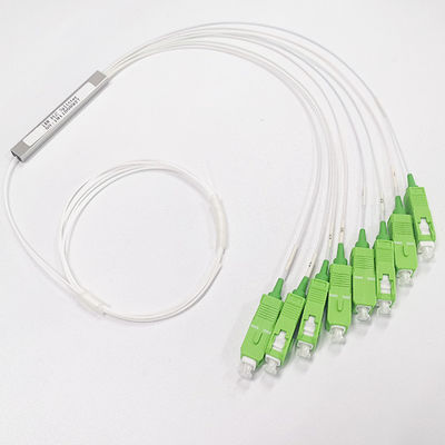 สายเคเบิลท่อแน่น 0.9 มม. ขั้วต่อ SC APC ตัวแยกไฟเบอร์ออปติก PLC
