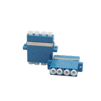 CE อนุมัติ SM MM OM3 4 คอร์ Quad LC Fiber Optic Adapter