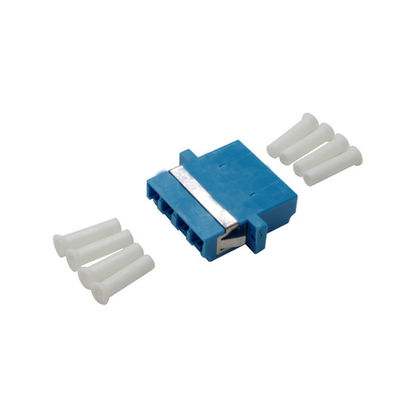 CE อนุมัติ SM MM OM3 4 คอร์ Quad LC Fiber Optic Adapter